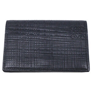 LOEWE Linen Anagram Leather Business Card Holder/Card Case, Black, Men's